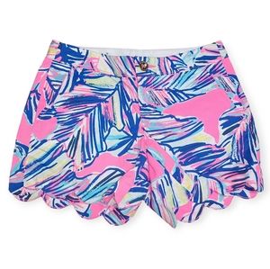 Lilly Pulitzer tropical print scalloped shorts